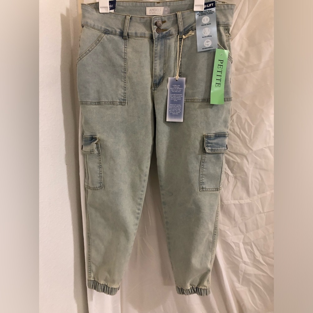 Vintage wash cargo‎ utility style skinny jogger jeans size 16 petite brand new